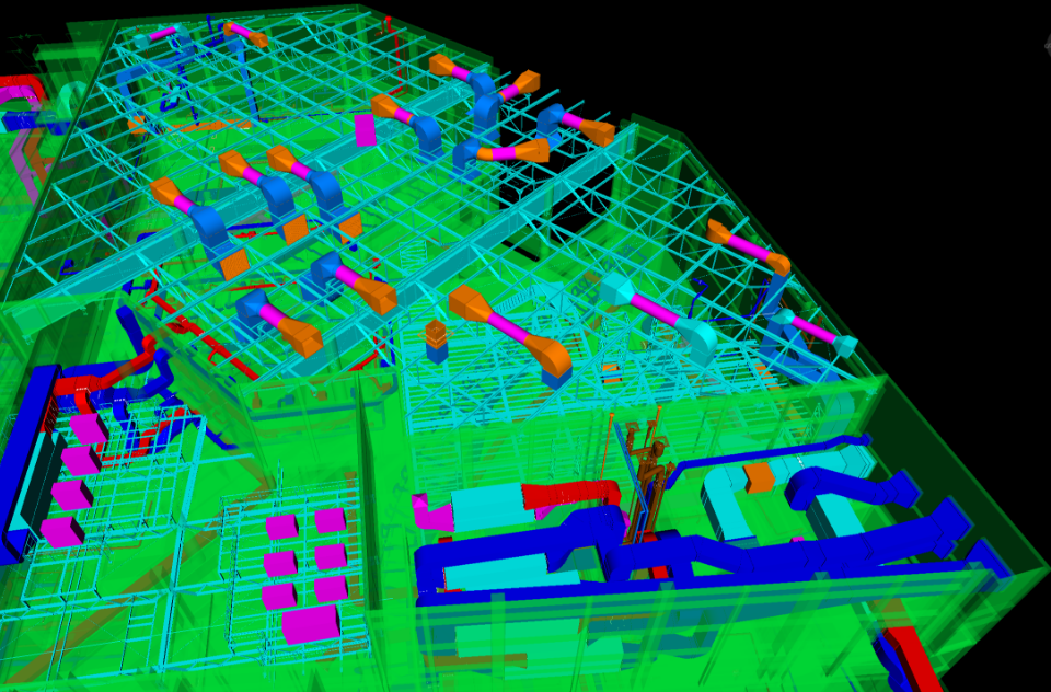 Projekt instalacji mechanicznych i sanitarnych galerii Ogrody w Elblągu (pow. 92 000m2) w wersji 3D BREEAM VERY GOOD.